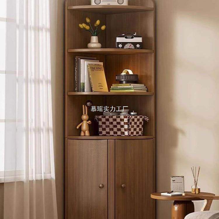 转角置物架落地书架三角形墙角柜90度墙边拐角收纳柜靠墙角落书柜