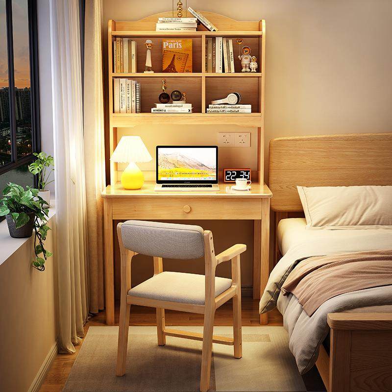 小户型实木台式电脑桌儿童书桌书架一体学习桌学生床边实木写字桌,3C数码配件,USB灯,淘宝优惠券,粉丝福利购,淘宝优惠卷