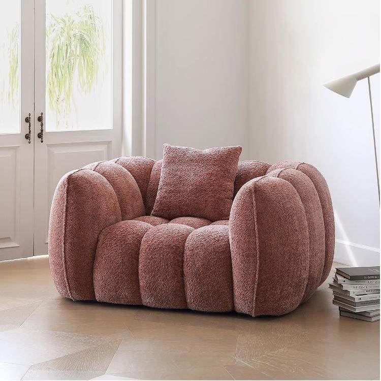 法式南瓜单人休闲沙发北欧简约奶油风沙发懒人布艺复古风慵懒沙发,3C数码配件,USB灯,淘宝优惠券,粉丝福利购,淘宝优惠卷