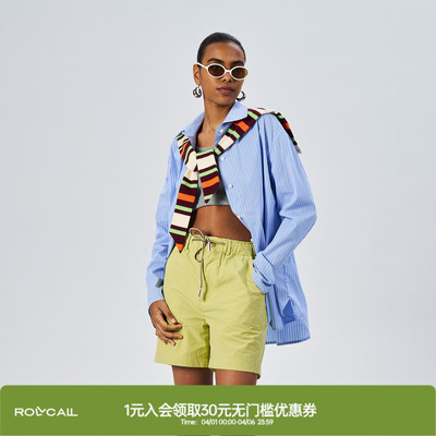 rollcall军领条纹长袖衬衫