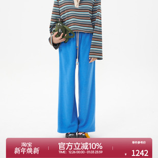 自然腰宽松抽绳纯色直筒裤 羊驼绒休闲阔腿长裤 新款 ROLLCALL25秋季