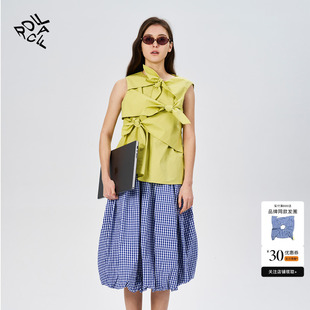 经典 rollcall 上衣圆领短款 25新款 百搭上衣显瘦 系结无袖