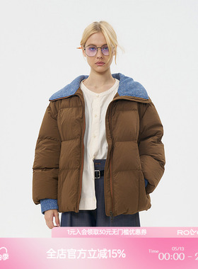 ROLLCALL  针织拼接翻领羽绒服