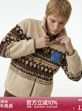 ROLLCALL 25早秋新款费尔岛羊羔毛拼接立领拉链休闲外套