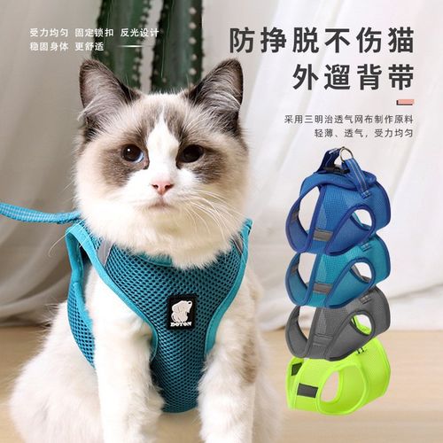 猫咪牵引绳外出专用遛猫绳防挣脱小型犬泰迪比熊胸背带猫狗绳子