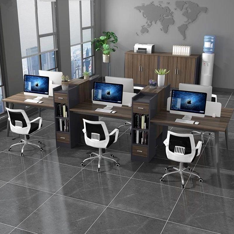 职员办公桌椅组合4四6人位简约钢架办公室桌子屏风工位电脑桌卡座