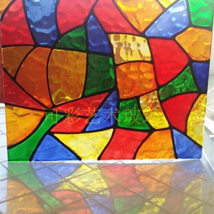 彩绘压花立线艺术马赛克彩色天花吊顶彩晶蒂凡尼教堂玻璃门窗隔断