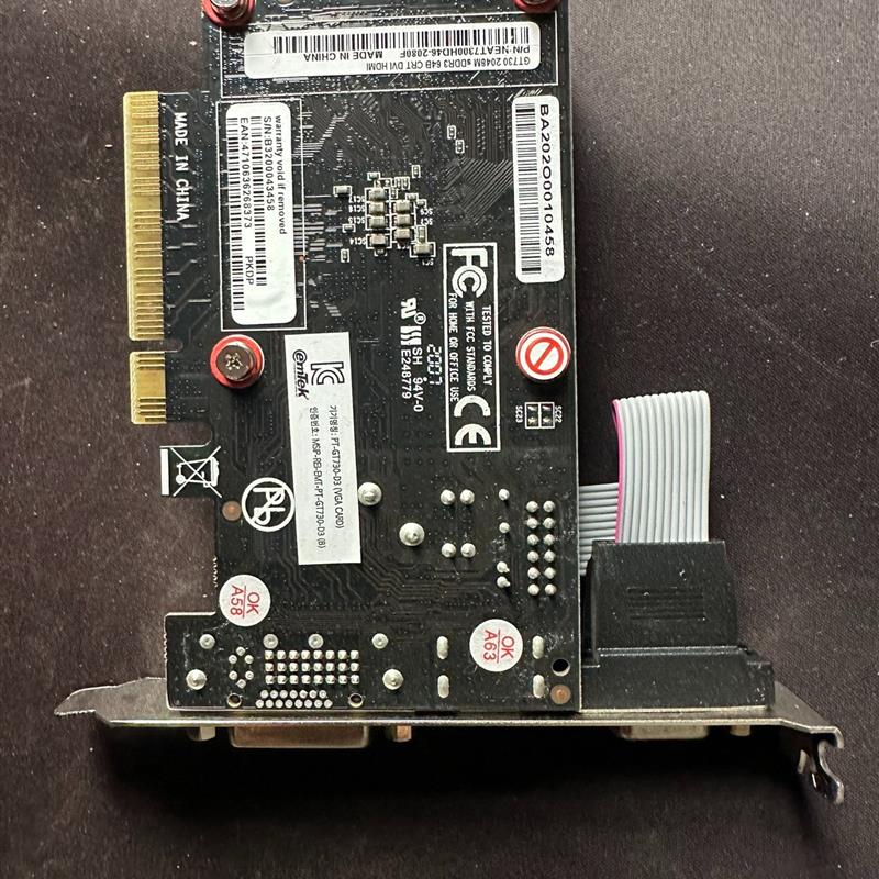 全高刀卡GT730 2G PCIEx8 3屏 2U刀卡N卡兼