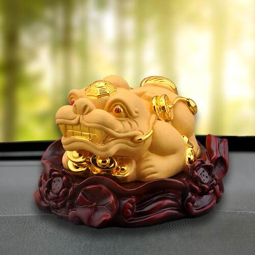 车载沙金皮休招财貔貅旺财皮丘汽车摆件车内饰品前台工艺品摆设男
