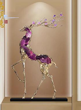 弗朗德摆件轻奢高档水晶招财鹿客厅电视柜玄关高级家居装饰品创意