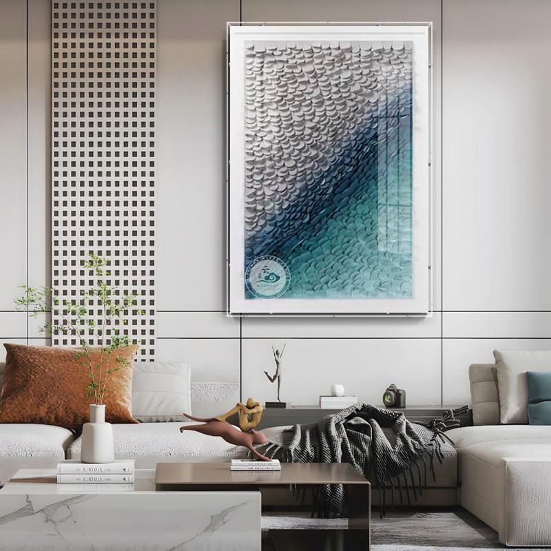 玄关装饰画轻奢客厅实物装置画楼梯间立体手工纸艺挂画亚克力盒子