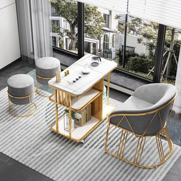 北欧轻奢阳台可移动小茶台小户型家用迷你岩板泡茶盘一体桌椅组合,商业/办公家具,茶台/茶桌,淘宝优惠券,粉丝福利购,淘宝优惠卷