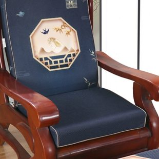 新中式红木沙发坐垫带靠背老式实木椅垫子可拆洗防滑木制沙发垫厚