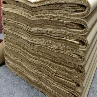 70毛练习法纯手工纸竹张古浆纸宣纸边书法创作毛笔字专用半生半熟