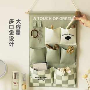 卧室宿舍门后储物挂袋大容 厂促棉麻防水家用多功能收纳挂袋壁挂式
