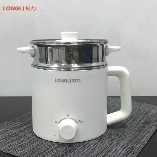 龙力304不锈钢电煮锅家用小功率 LL-8008连体式迷你电锅1.6L