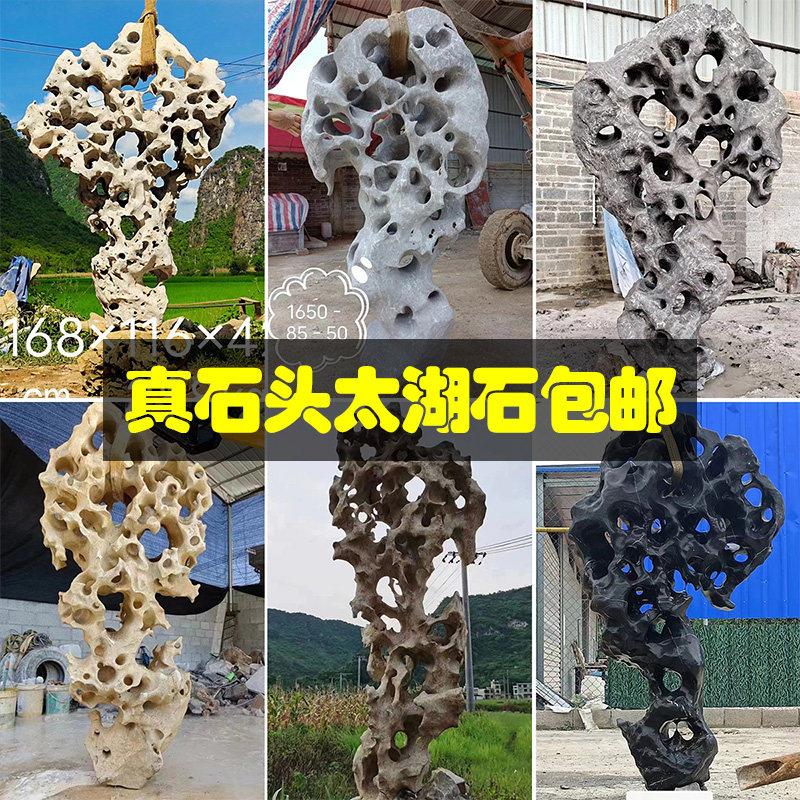 真石头太湖石天然原石摆件鱼缸造景庭院花园阳台室内奇石园林景观