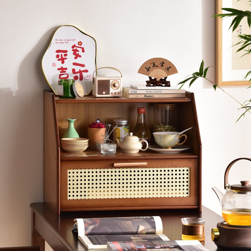 桌面茶具置物架小型茶杯博古架茶叶展示柜杯架收纳盒茶桌茶柜架子