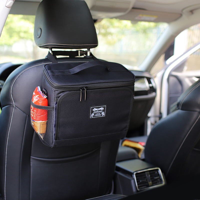 座椅靠背储置杂物盒后备箱车载挂包新能源电动汽车充电器枪收纳袋
