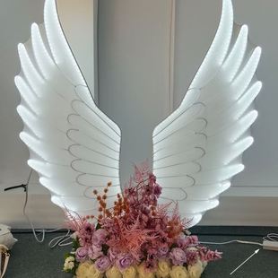 饰比翼双飞路引灯光道具摆件 婚庆铁艺发光蝴蝶翅膀婚礼舞台场景装