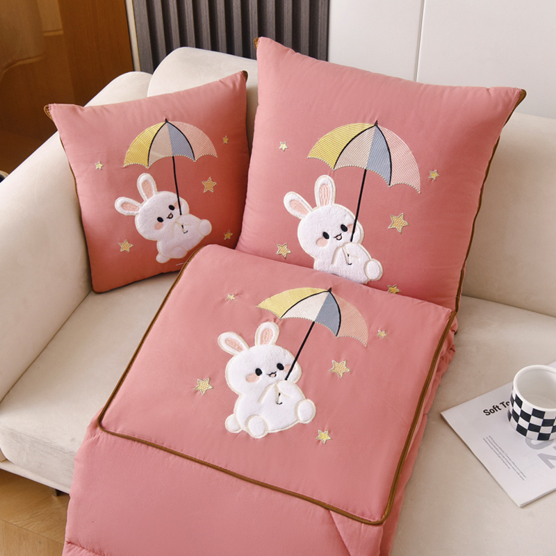 抱枕被子两用二合一加厚折叠汽车载枕头被办公室午睡空Y调毯子靠