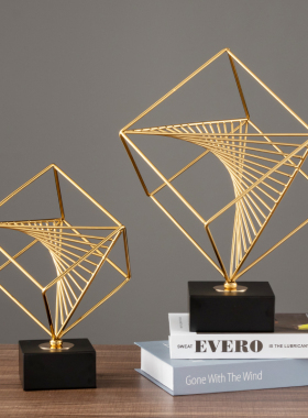 简约现代客厅房间k家居几何四方琴立方体摆件轻奢北欧风合金装饰