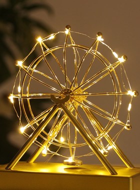 轻奢北欧客厅电视柜酒柜装饰品摆件创意旋转摩天轮办公.室桌面摆