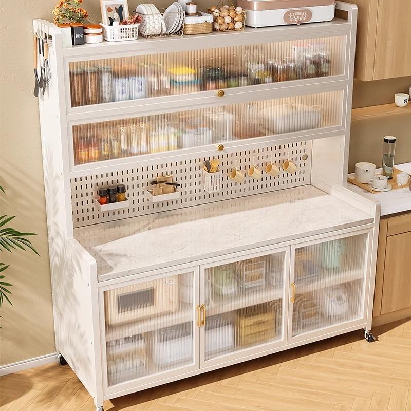 厨房岩板置物架储物碗柜落地多层多功能微波炉厨具电器收纳橱柜子