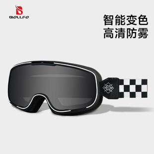 BOLLFO哈雷覆古风镜滑雪眼镜安全帽护目镜骑行抗UV近视镜全天候