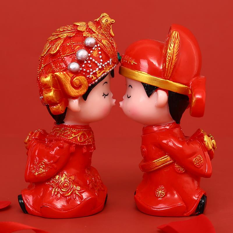 结婚庆用品娃娃婚礼物百年好合礼品婚房家居装饰摆设中式摆件公仔