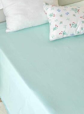 六月雨白A类水森林全棉加厚磨毛床单绿色床笠单件单品180*200床罩