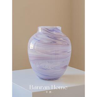Banran半然花瓶摆件客厅插花情绪稳定设计感小众大口径高级感琉璃