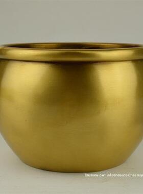 纯铜缸摆件黄铜铸造工艺品怀旧缸铜缸小号黄色钱罐坛铜包邮