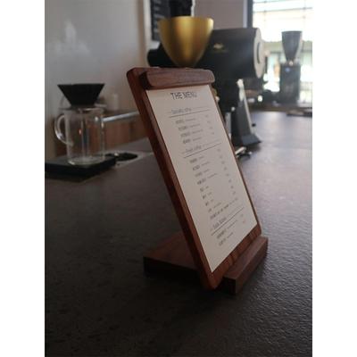 北美黑胡桃木桌面展示牌咖啡店餐厅实木立式菜单夹A4奶茶店菜单牌