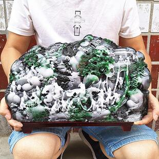 彷古寿山石雕芙蓉石风水入口摆件奇石观赏石空城计