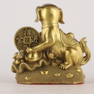 聚盆狗金钱狗对狗生肖狗铜器工艺品