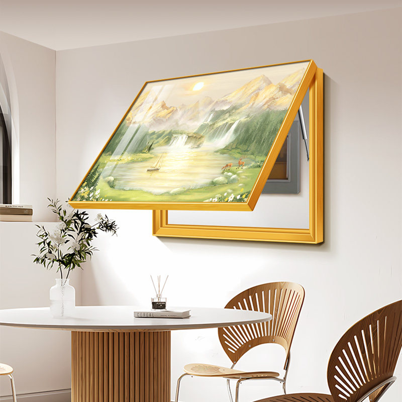 聚宝盆电表箱装饰画总开关电闸箱遮挡画现代简约高档大气餐厅挂画