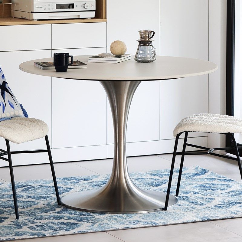 浮生记/岩板餐桌圆桌现代简约家用小户型桌子客厅餐厅圆形餐桌