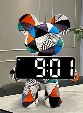 暴力熊智能小闹钟桌面电子数字时钟摆件摆台式钟表客厅卧室装饰品