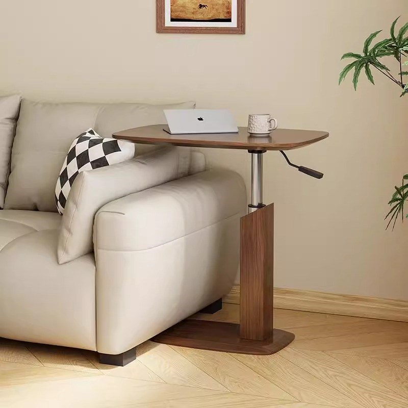 北美黑胡桃木升降边几沙发卡几小茶几可移动客厅迷你桌子床头桌