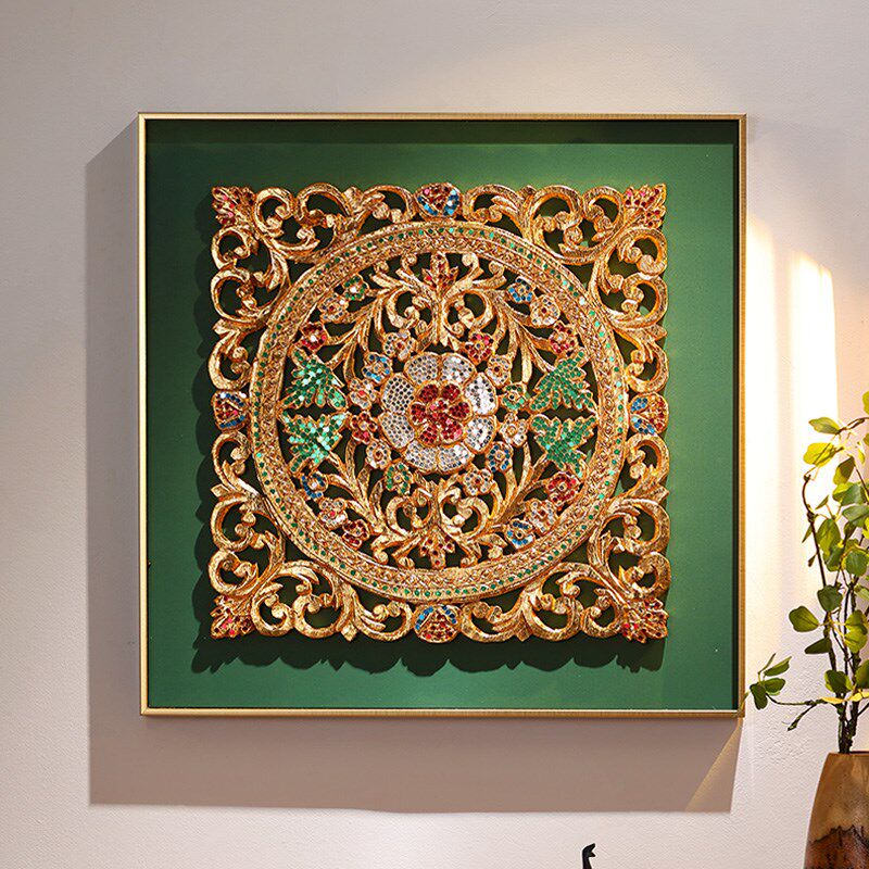 异丽泰国客厅木雕装饰画沙发背景壁画泰式会所玄关东南亚雕板挂画