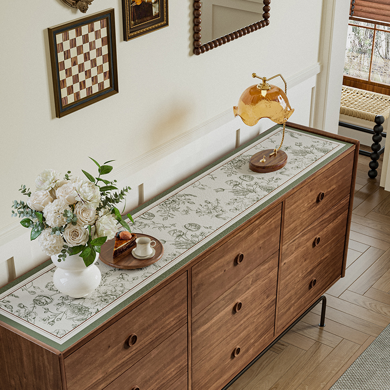 塔利亚皮革餐边柜餐桌垫法式高级感防水免洗电视柜茶几垫防烫定制