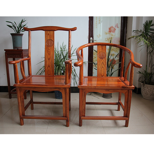 仿古榆木圈椅围椅太师椅茶椅官帽椅榫卯中式中式太师椅实木椅子