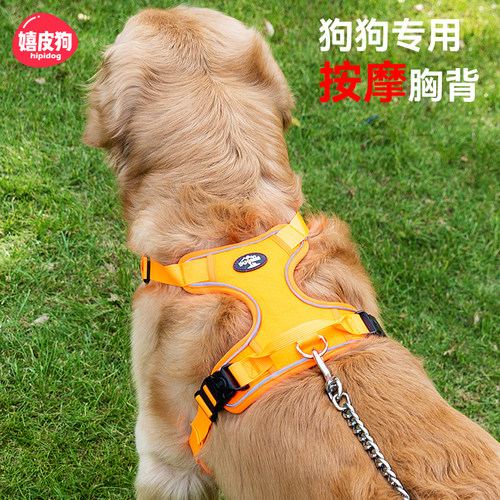 狗狗牵引绳防爆冲胸背带中型大型犬拉布拉多金毛大狗背心式遛狗绳