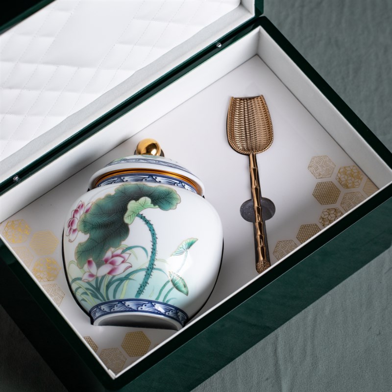 绿茶包装烤漆木盒青花瓷双罐信阳毛尖恩施玉露茶叶礼品盒通用定制