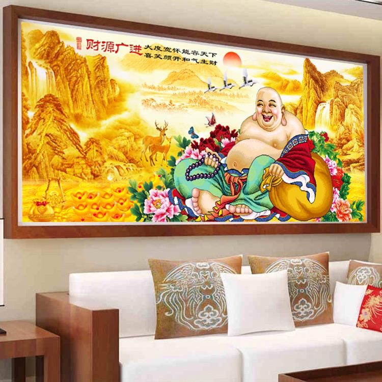 十字绣5d钻石画财源广进弥勒佛像2024新款生意兴隆钻石绣满钻客厅
