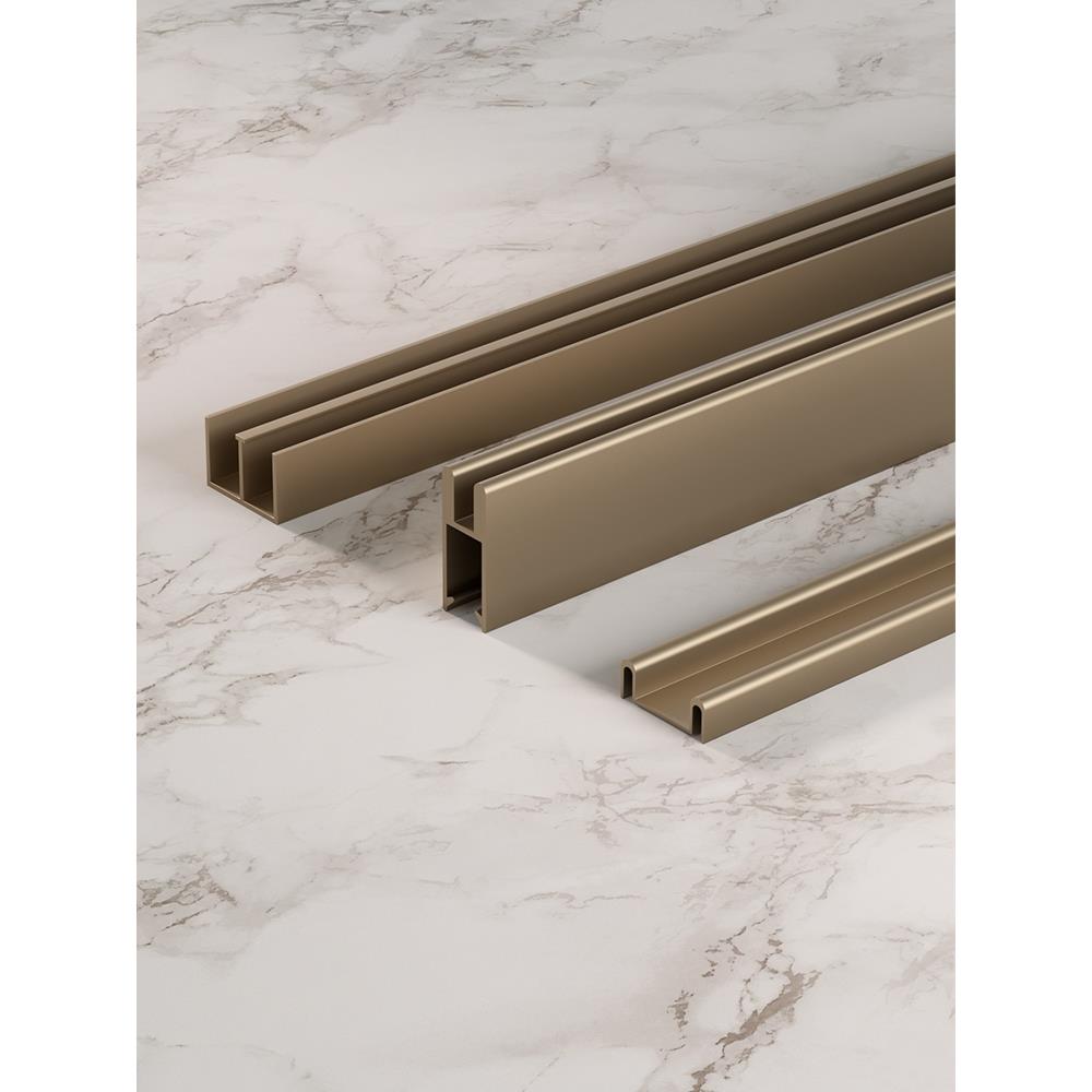 5--8mm玻璃轨道双轨槽滑轨移门轨道展柜橱窗黑色香槟锁银色轮子