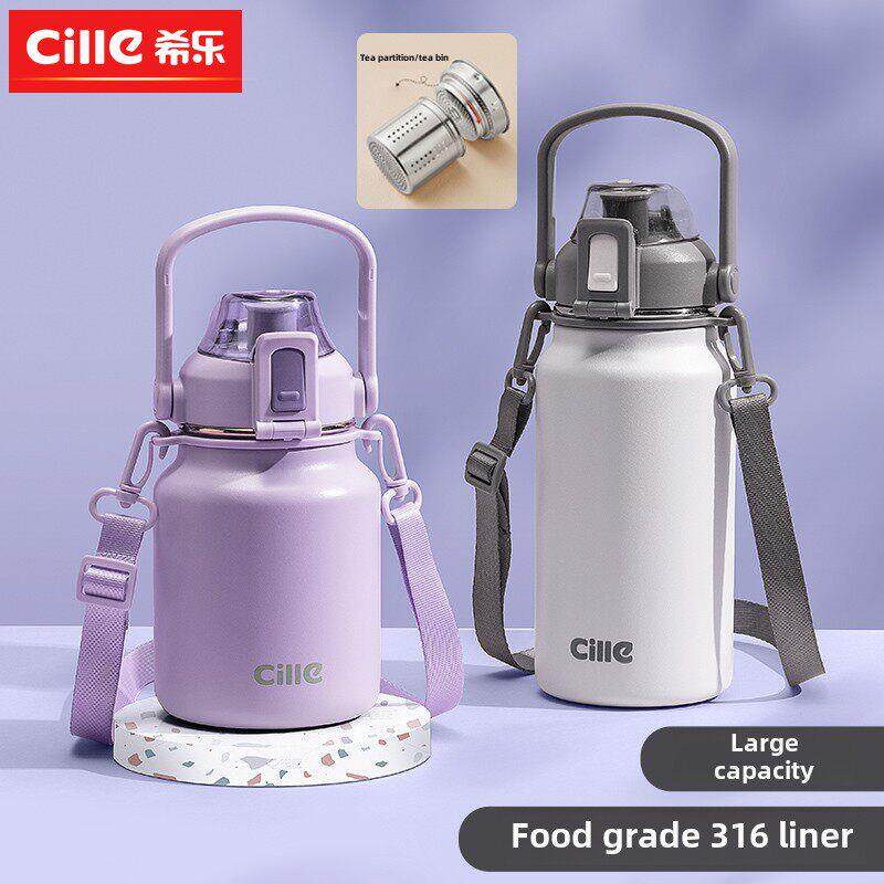 Xile保温杯大容量男女学生316不锈钢吸管水壶新型便携式茶杯