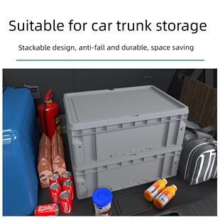 汽车后备箱收纳箱工业风格收纳大塑料周转塑料箱加厚矩形欧盟物流