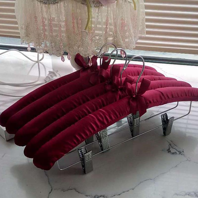 多功能裙夹裤架酒店家用布衣架衣撑海绵无痕布艺防滑布衣挂防滑